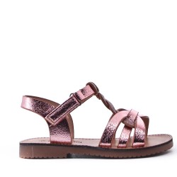 Girl's faux leather sandal