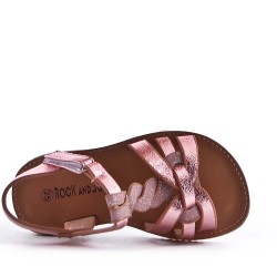 Girl's faux leather sandal