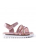Girl's faux leather sandal