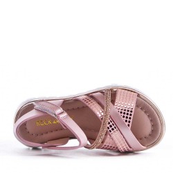 Sandale fille en simili cuir