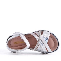 Girl's faux leather sandal