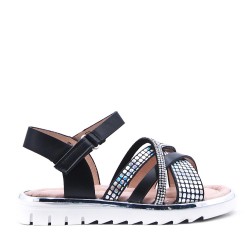 Sandale fille en simili cuir