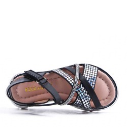 Girl's faux leather sandal