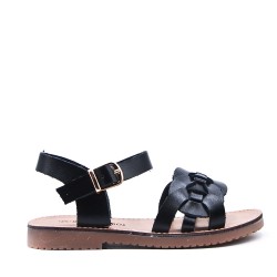 Girl's faux leather sandal