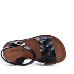 Girl's faux leather sandal