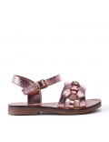 Girl's faux leather sandal