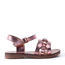 Sandale fille en simili cuir