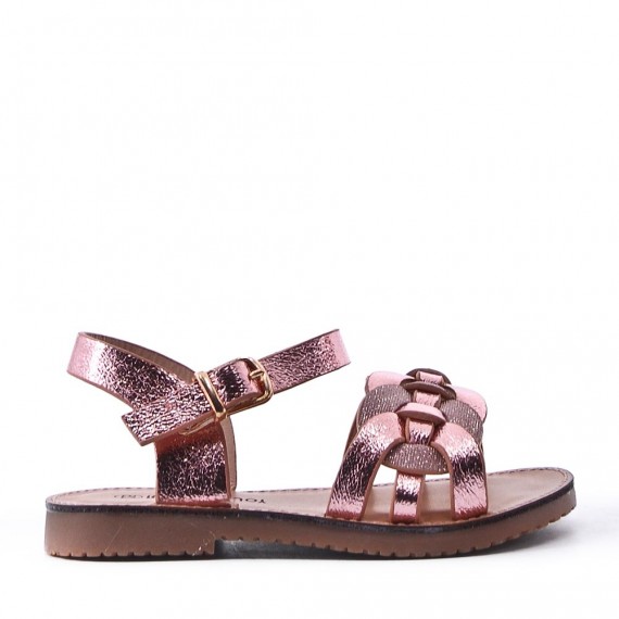 Girl's faux leather sandal