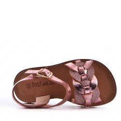 Sandale fille en simili cuir