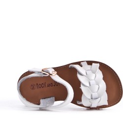 Girl's faux leather sandal