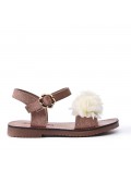 Girl's faux leather sandal