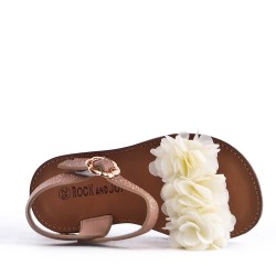 Sandale fille en simili cuir