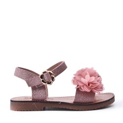 Girl's faux leather sandal