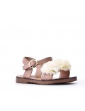 Girl's faux leather sandal