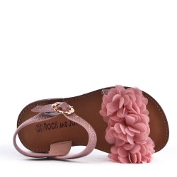 Girl's faux leather sandal