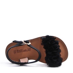 Girl's faux leather sandal