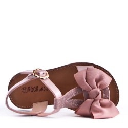 Girl's faux leather sandal