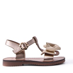 Girl's faux leather sandal