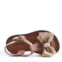 Girl's faux leather sandal