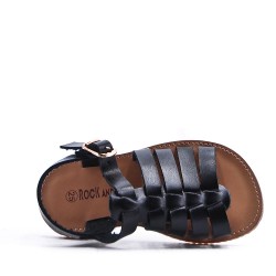 Girl's faux leather sandal