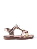 Girl's faux leather sandal