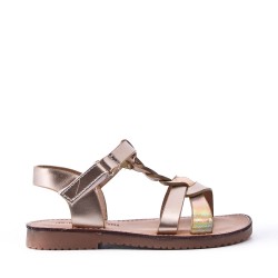 Girl's faux leather sandal