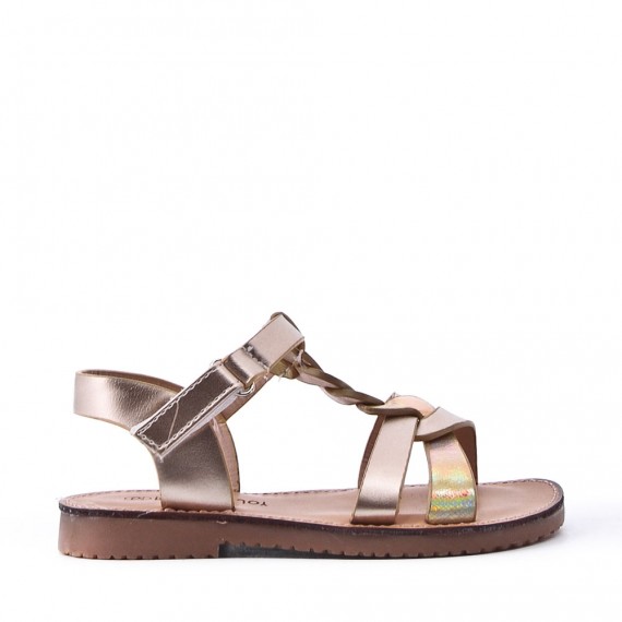 Girl's faux leather sandal