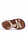 Girl's faux leather sandal