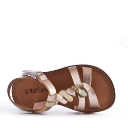Girl's faux leather sandal