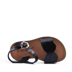 Girl's faux leather sandal