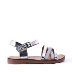 Girl's faux leather sandal
