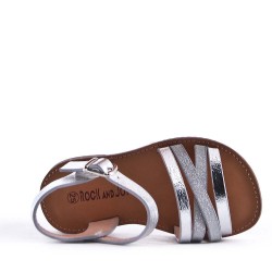 Girl's faux leather sandal