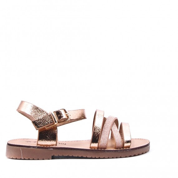 Girl's faux leather sandal