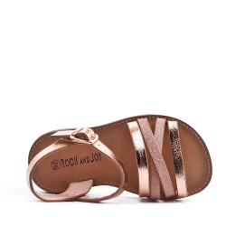 Sandale fille en simili cuir