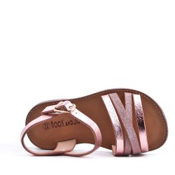 Girl's faux leather sandal