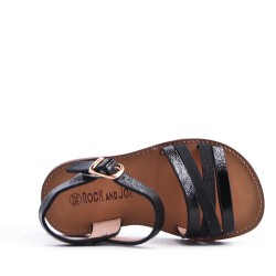 Girl's faux leather sandal