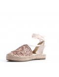 Flat sandals in a material mix for women