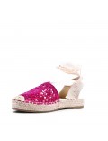 Flat sandals in a material mix for women