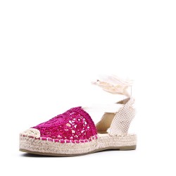 Flat sandals in a material mix for women