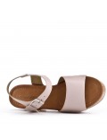 Sandal in mixed materials for women