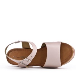 Sandal in mixed materials for women