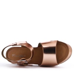 Sandal in mixed materials for women