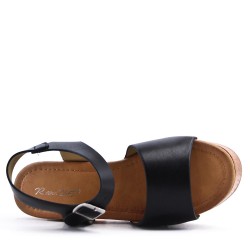 Sandal in mixed materials for women