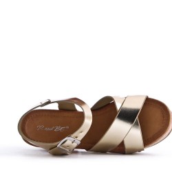 Sandal in mixed materials for women