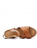 Sandal in mixed materials for women