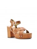 Sandal in mixed materials for women