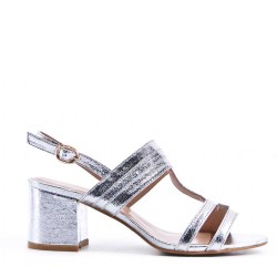 Faux leather heeled sandal