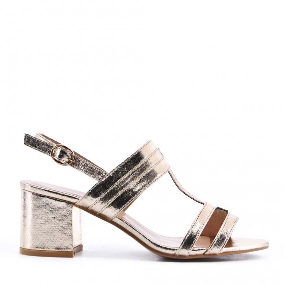 Faux leather heeled sandal