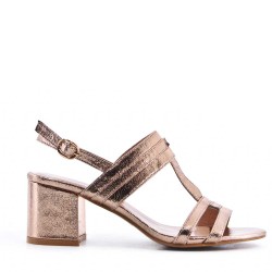 Faux leather heeled sandal