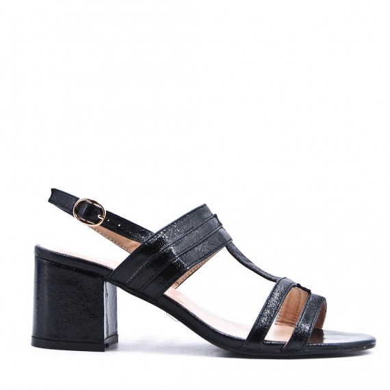 Faux leather heeled sandal